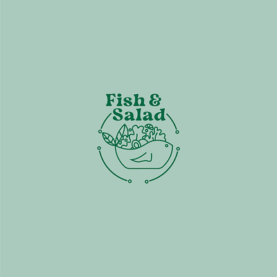 Fish and Salad brand logo branding fish logo food logo graphic design italian restaurant logo logo logo design minimalist logo restaurant salad logo simple logo