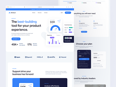 Bristool - Saas Landing Page analytics branding business component design designer graphic design landing page marketing pricing saas sales ui uidesign ux uxdesign web web app website