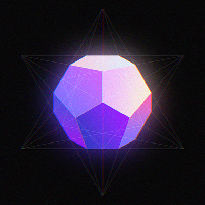 Dodecahedron graphic design illustration