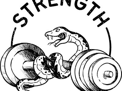 Strength 40014 - Logo design branding graphic design gym. logo hand drown illustration logo power lifting logo design