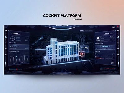 Cockpit Platform x FUI 3d architecture blender city dark mode data data visualization fui hud technology ui uiux ux web website