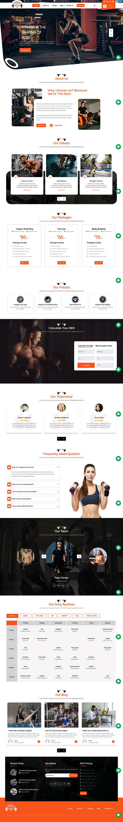 GYM Website design graphic design ui ux website