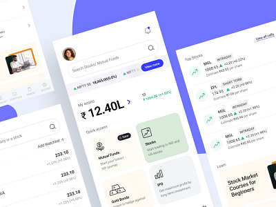 Fintech App✨ app application branding clean color design finance fintech illustration inspirational ios app logo minimal redesign ui ui app ui challenge ux