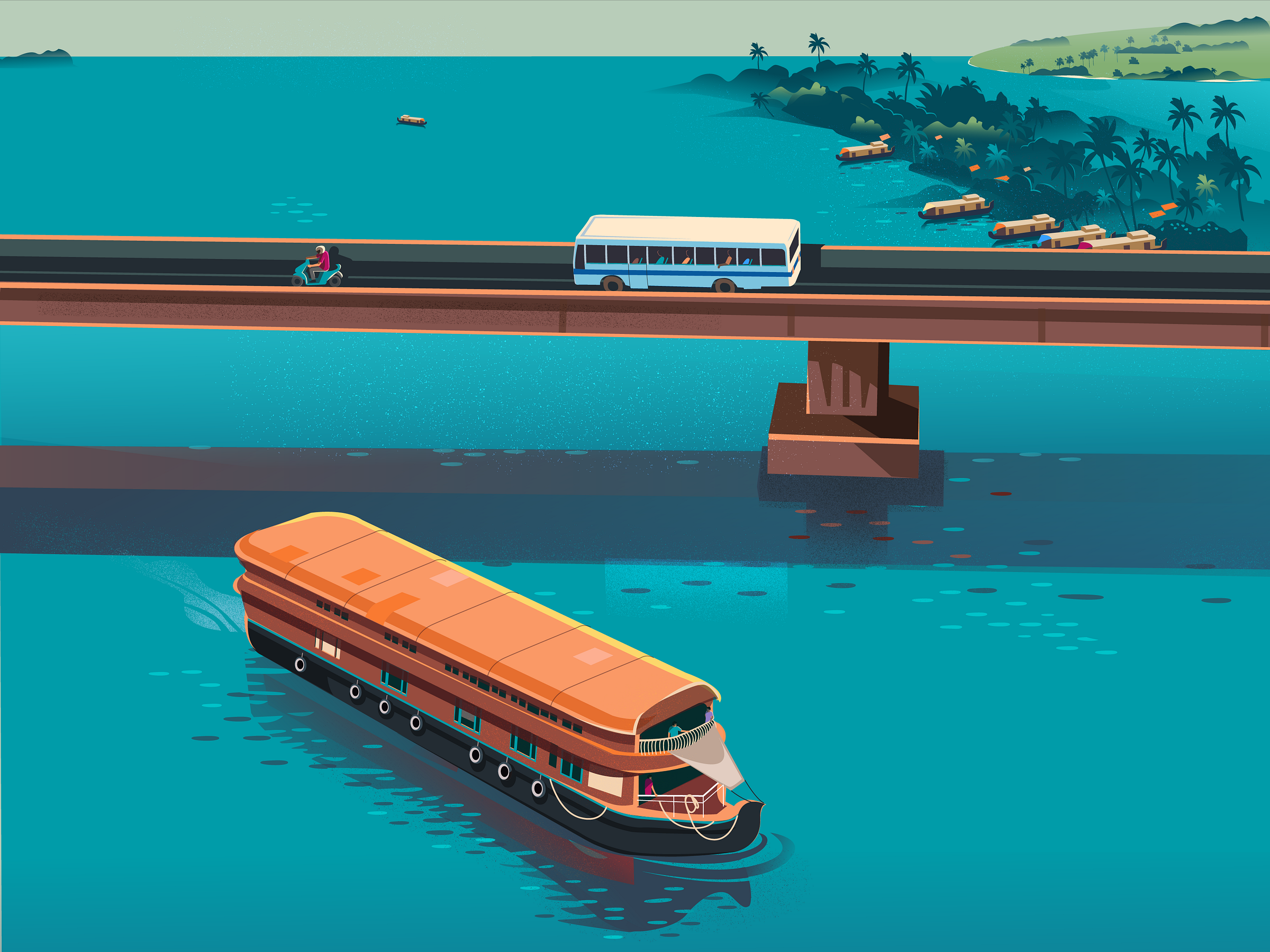 backwaters-and-bus-ride-by-ranganath-krishnamani-on-dribbble