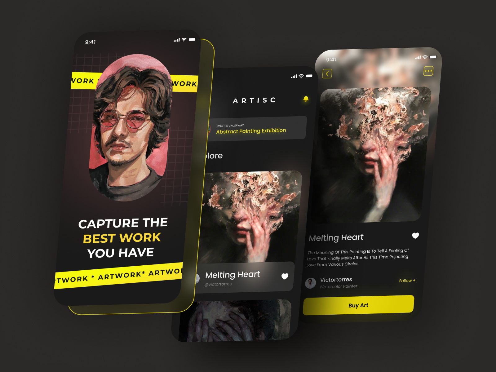 ARTISC Art collection app design by Hikaru.pxl on Dribbble
