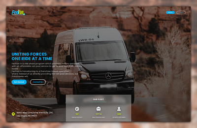 FedVan Landing Page Design Concept black blue branding clean cool design designinspiration glass graphic design landingpage ui uidesign ux uxdesign van