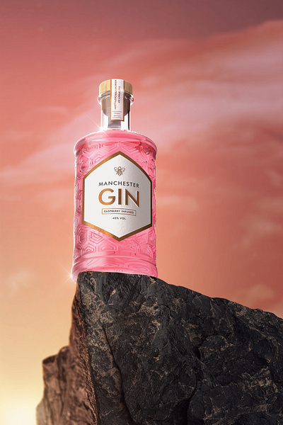 Manchester Gin | 3D Product Visualization 3d 3d art 3d product visualization 3d rendering 3d visualization adobephotoshop advertising blender bottle cgi cgi photography gin product product rendering product renders product visualization