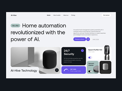 AI-Hive - AI Website ai artificial intelligence home automation homepage landing landing page landingpage product page design smart home ui uiux ux web design web page web site webpage website