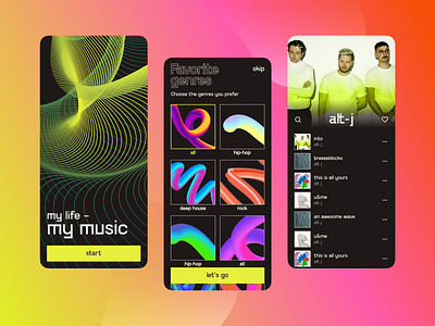 The concept of the music app app branding concept design figma graphic design illustration ui ux