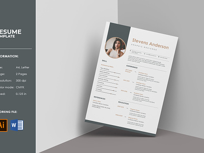 Resume Template a4 resume clean resume cv cv template minimal resume professional resume resume design us letter word resume