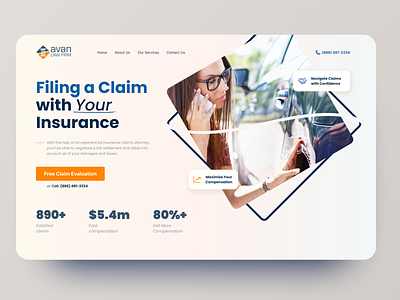 Hero section for Law Firm hero section insurance ui ux web web design