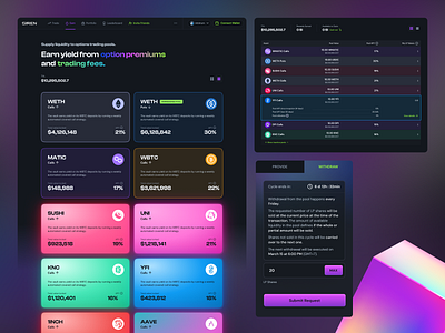 UX Design for the DeFi options trading platform Siren defi design trading ui ux