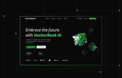 Hackerrank AI Launch ai animation branding design illustration midjourney ui ux vector webdesign