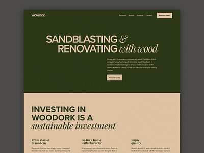 Wood craftsman - landing page figma landing page lessismore simple web web design webdesign website website design wood