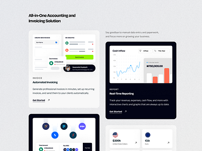SaaS Accounting and Invoicing Components. accounting components dashboard invoicing landingpage saas saasdesign uidesign website design