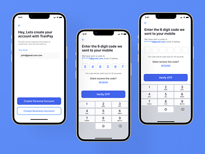 Tranxpay App - SignUp Flow 1 banking bankingapp design investment minimal mobile ui ui uiux uxdesign