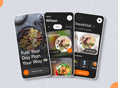 Meal Planner Mobile app : iOS & Android aesthetic app design design studio figma fitness health healthy meal mealplanner ui user experience