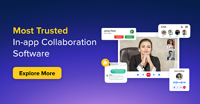 Linkedin Ad copy for In-app collaboration ad copy call chat in app ui video voice call