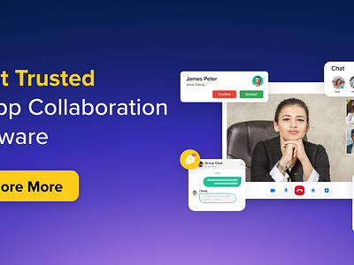 Linkedin Ad copy for In-app collaboration ad copy call chat in app ui video voice call