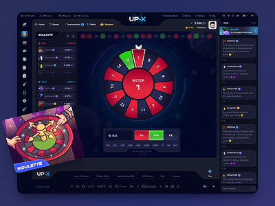 UP-X Redesign – Roulette game bet bets betting casino crash crypto dashboard dice gambling game design graphic design hud illustration jackpot roulette slots uiux web design wheel of fortune win