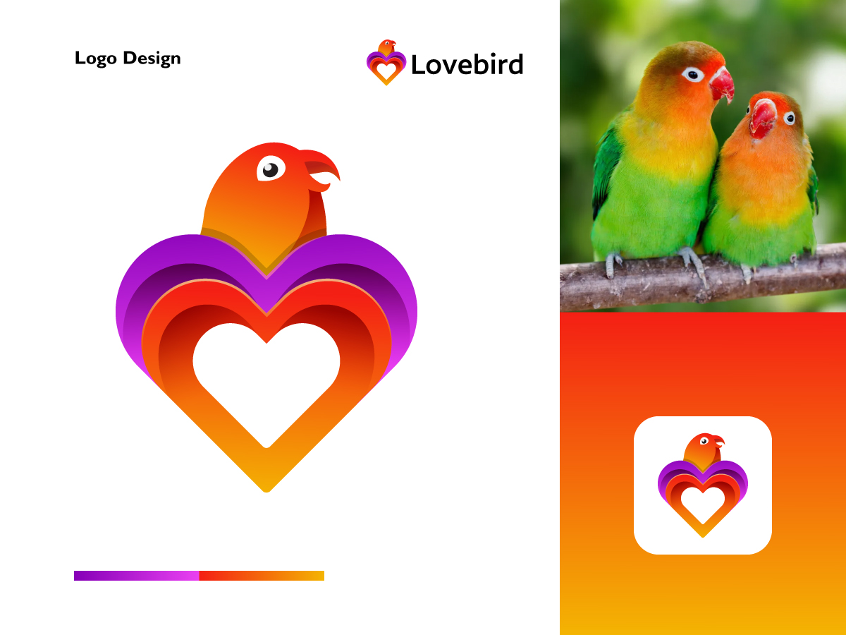 Love Bird Logo, Modern Logo, 3D Logo, Logo Design. by Anisur Rahman on  Dribbble