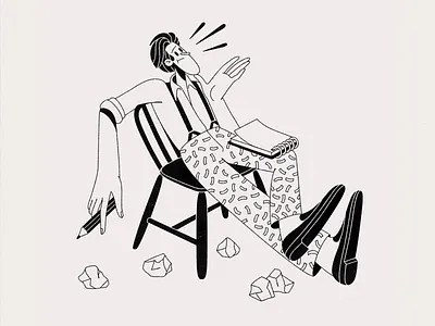 Empty Sheet black and white black ink chair creation empty graphic diary illustration notebook pencil sheet sketch thin line thoughts