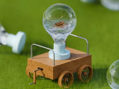 Bulbcart 3d 3d design b3d blender blender 3d blender3d cgi colours concept concept art graphic design installation minmal