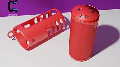 3D model of a Bluetooth speaker 3d 3dart 3dmodel 3dmodelling 3dspeaker blender branding design graphic design illustration speaker