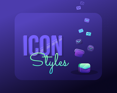 Icon Styles Exploration 3d business design flat glassmorph icon icons illustration line neon outline styles typography ui vector