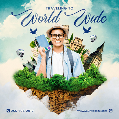 World Travel Aygence post adobephotoshop branding design food graphic design post travel aygence vector