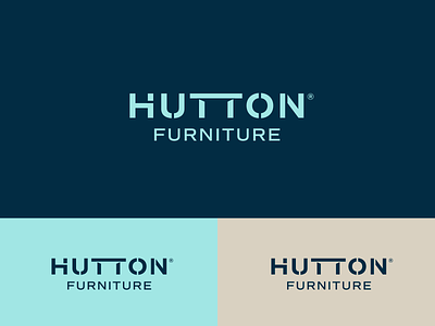 Hutton Furniture. badges brand branding chair furniture identity illustration logo packaging print table typography