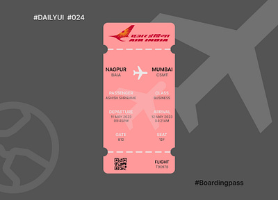 Daily UI, Day024 - Boarding pass boardingpass dailyui dailyui100dayschallenge dailyuichallenge day24 design dribbblers figma learning learntoimprove plane travel typography ui uidesign uiuxdesigner