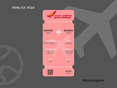 Daily UI, Day024 - Boarding pass boardingpass dailyui dailyui100dayschallenge dailyuichallenge day24 design dribbblers figma learning learntoimprove plane travel typography ui uidesign uiuxdesigner