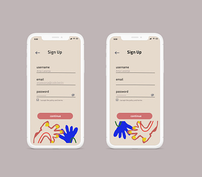 sign up page. 30 days UI challenge day 30daysuichallenge app ui