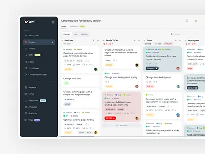 Task Management Dashboard interface kanban product design task task board task manager ui ux