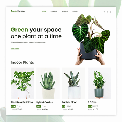 Plant Website Landing Page design figma landingpage plantdesign plantwebsite ui uidesign uitrend uiux ux website