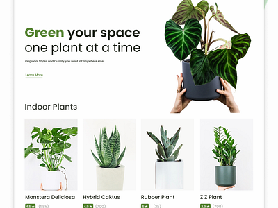 Plant Website Landing Page design figma landingpage plantdesign plantwebsite ui uidesign uitrend uiux ux website