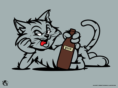 Alley Cat! beer cats character design graphics illustration mascot t shirt design vector vector design