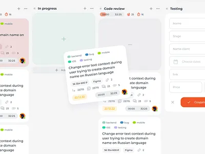 Kanban Board - Desktop App interface kanban product design task card design ui ux