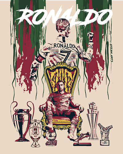 Cristiano Ronaldo - The GOAT (Greatest of All Time) Art cr7 design graphic design gteamarts illustration poster ronaldo goat vector