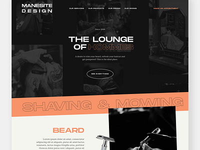 Manesite design- website barbar shop beauty clean ecommerce clothes design landing page modern product saloon shirt shop store style summer ui ux wear web website website design