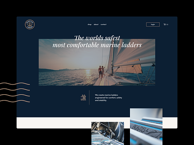 Website hero beautiful blue boating ladders navy ui uidesign web website