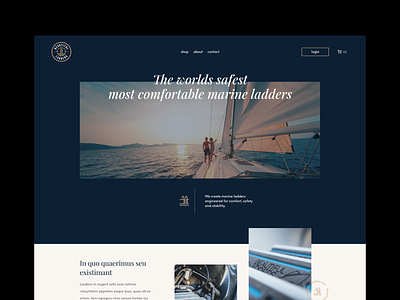 Boating Website beautiful blue boating ladders navy ui uidesign website