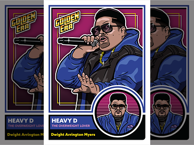 Heavy D Trading Card adobe illustrator emcee heavyd hiphop illustration msg317 rap music rapper trading card vector