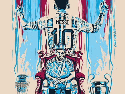 Messi - The GOAT (Greatest of All Time) Art Illustration argentina art design football illustration goat graphic design gteamarts illustration legend messi poster the best vector