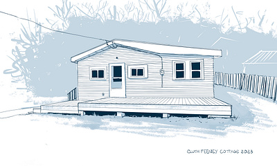 GLUFEE Cottage Illustration drawing garden hand drawn home house illustration landscape portrait sean quinn