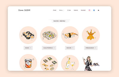 Online menu for a sushi restaurant for delivery marketing playbook point of sale integration web design wordpress development
