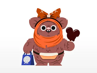 Ewok at Disney World animation branding character cute design disney disney world disneyland epcot ewok graphic design illustration illustrator mickey ears mickey mouse star wars starwars tourist vector