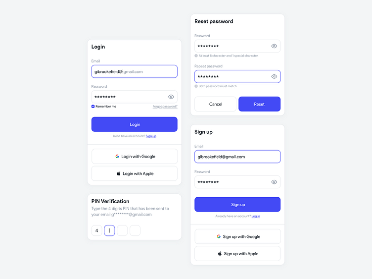Login components - Coomponents Ui kit by Vincenzo on Dribbble