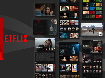 NETFLIX: Redesign of the TV &movie streaming website design figma typography ui ux website